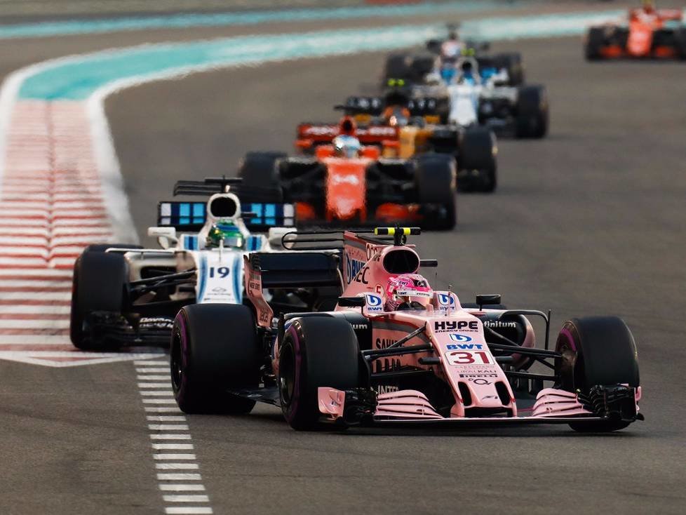 Esteban Ocon, Felipe Massa, Fernando Alonso, Carlos Sainz