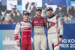 Felix Rosenqvist (Mahindra), Daniel Abt (Audi) und Edoardo Mortara (Venturi) 