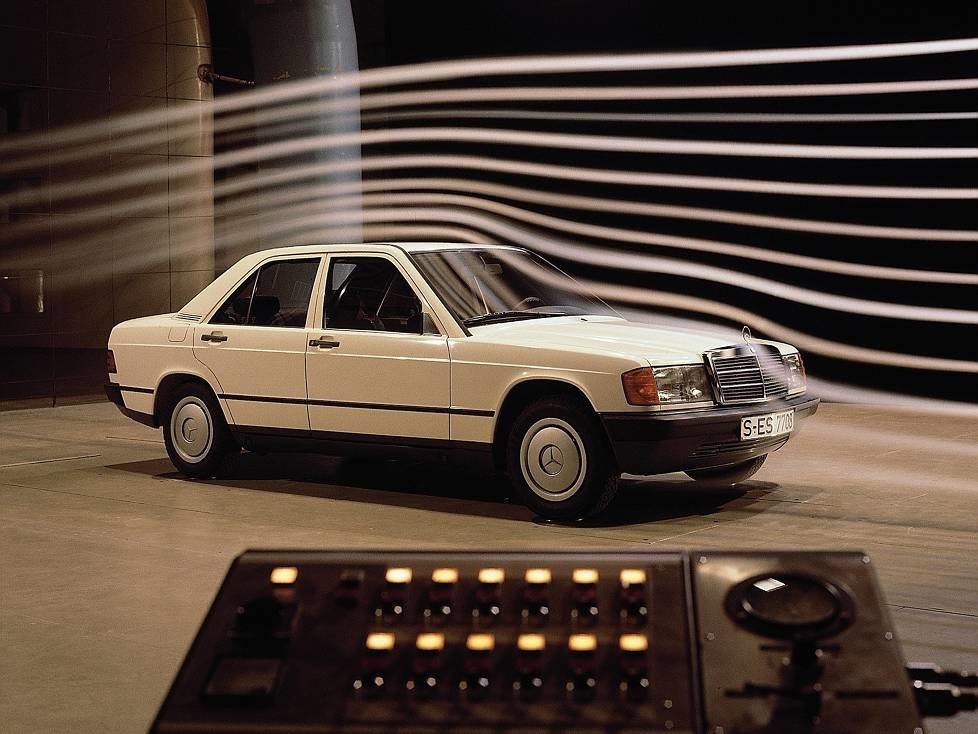 Mercedes-Benz 190 im Windkanal (1983)