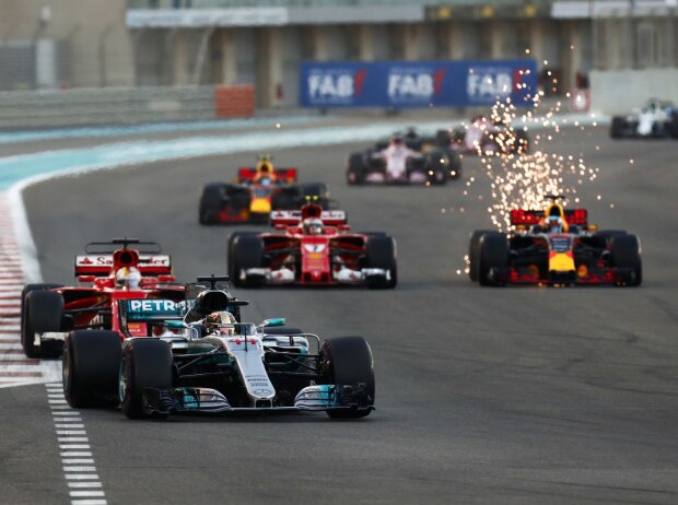 Titel-Bild zur News: Lewis Hamilton, Sebastian Vettel, Daniel Ricciardo, Kimi Räikkönen
