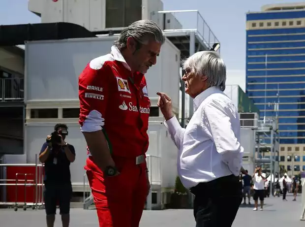 Bernie Ecclestone, Maurizio Arrivabene Titel-Bild zur News: Bernie Ecclestone, Maurizio Arrivabene