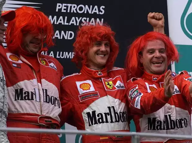Michael Schumacher, Rubens Barrichello, Ross Brawn Titel-Bild zur News: Michael Schumacher, Rubens Barrichello, Ross Brawn