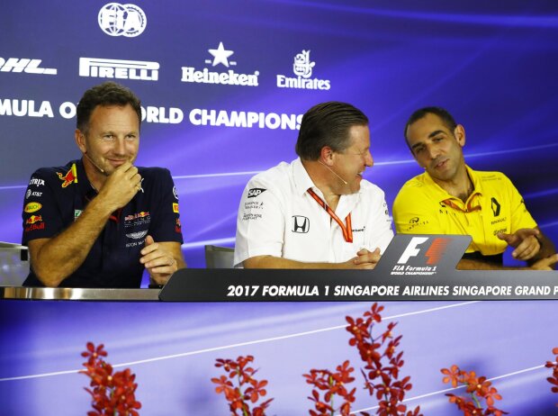 Christian Horner, Zak Brown, Cyril Abiteboul Christian Horner, Zak Brown, Cyril Abiteboul