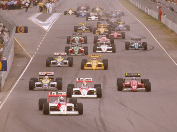 Titel-Bild zur News: Alain Prost, Gerhard Berger, Nigel Mansell