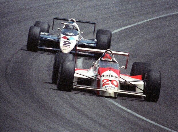 Emerson Fittipaldi und Al Unser Jr. beim Indy 500 1989 Emerson Fittipaldi und Al Unser Jr. beim Indy 500 1989