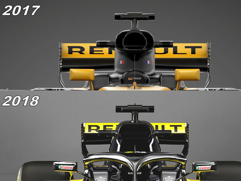 Renault RS18 vs. RS17: Vergleich, Airbox
