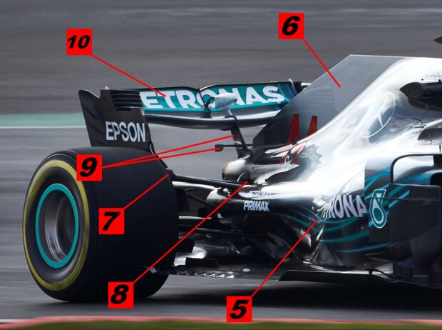 Mercedes W09, Heckpartie