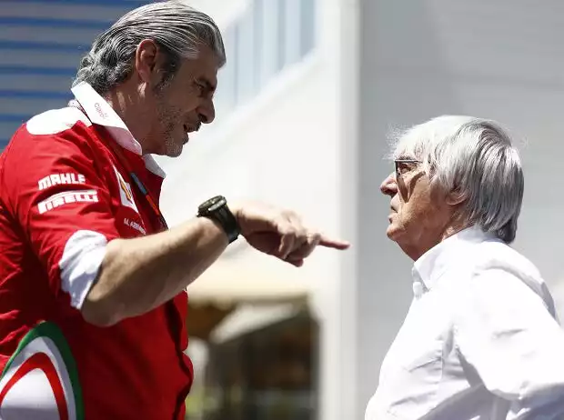 Bernie Ecclestone, Maurizio Arrivabene Titel-Bild zur News: Bernie Ecclestone, Maurizio Arrivabene