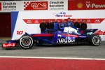 Franz Tost, Pierre Gasly (Toro Rosso) und Brendon Hartley (Toro Rosso) 