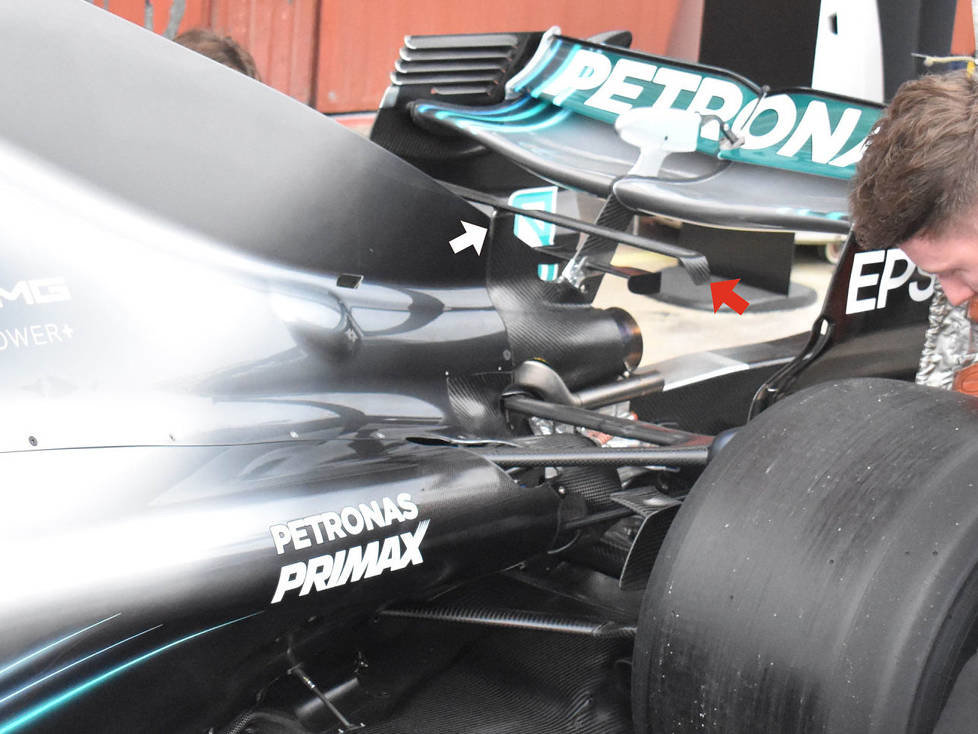 Heckdetail am Mercedes F1 W09