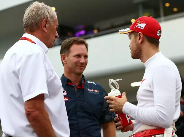 Helmut Marko, Christian Horner, Sebastian Vettel Titel-Bild zur News: Helmut Marko, Christian Horner, Sebastian Vettel