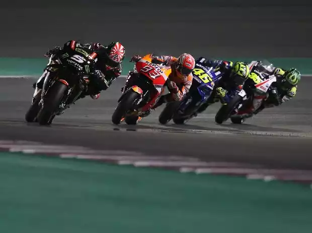 Johann Zarco, Marc Marquez, Valentino Rossi Titel-Bild zur News: Johann Zarco, Marc Marquez, Valentino Rossi