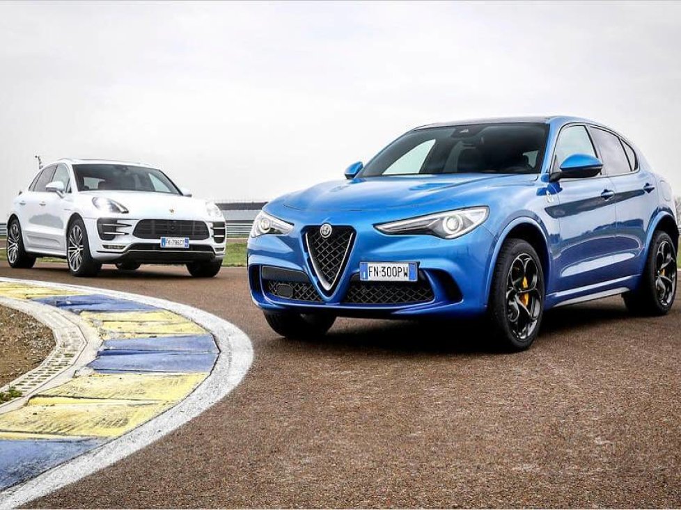 Alfa Romeo Stelvio QV 2018 und Porsche Macan Turbo PP 2018