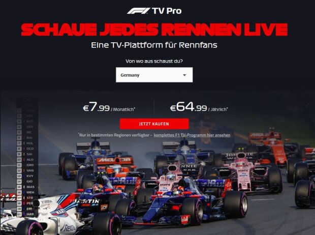 Titel-Bild zur News: F1 TV Pro