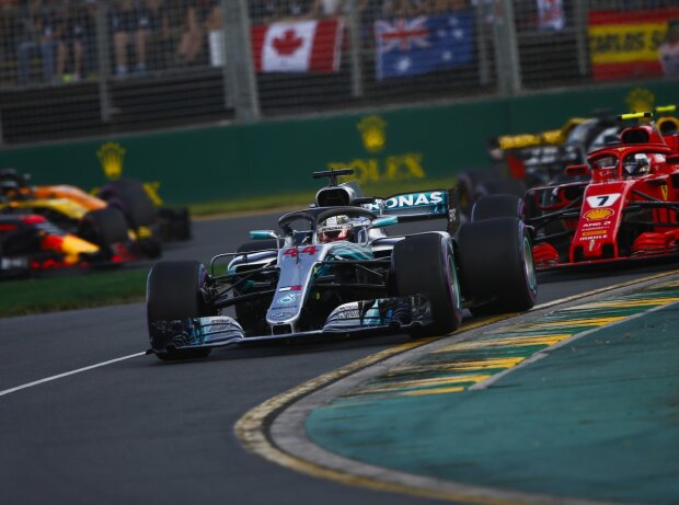 Titel-Bild zur News: Lewis Hamilton, Kimi Räikkönen, Sebastian Vettel