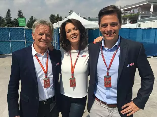 Marc Surer, Tanja Bauer, Sascha Roos von Sky Deutschland Titel-Bild zur News: Marc Surer, Tanja Bauer, Sascha Roos von Sky Deutschland