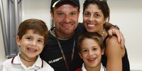 Rubens Barrichello mit Ehefrau Silvana und den Söhnen Eduardo und Fernando
