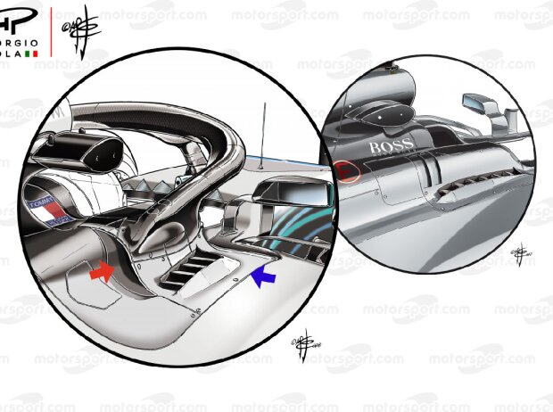 Kühlschächte am Mercedes W09 Kühlschächte am Mercedes W09