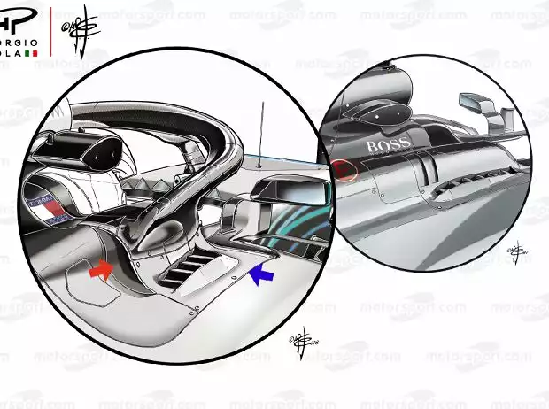 Titel-Bild zur News: Kühlschächte am Mercedes W09
