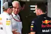 Bild zum Inhalt: Party-Modus: Max Verstappen stellt sich gegen Helmut Marko