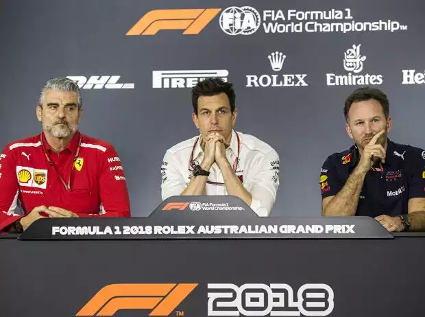 Maurizio Arrivabene, Toto Wolff, Christian Horner Titel-Bild zur News: Maurizio Arrivabene, Toto Wolff, Christian Horner