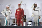 Valtteri Bottas (Mercedes), Sebastian Vettel (Ferrari) und Lewis Hamilton (Mercedes) 