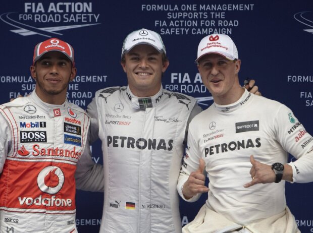 Nico Rosberg, Michael Schumacher, Lewis Hamilton