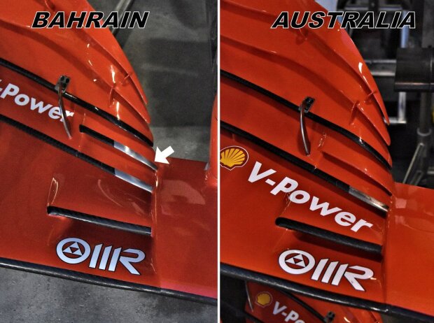 Ferrari SF71H: Frontflügel, Vergleich Ferrari SF71H: Frontflügel, Vergleich