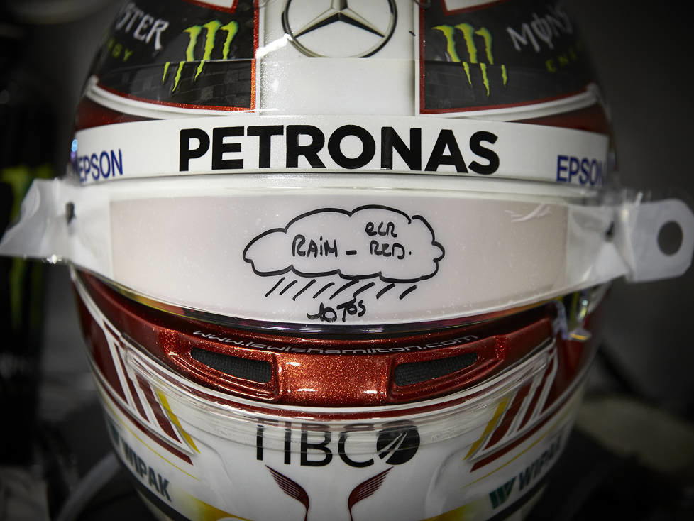 Helm/Visier von Lewis Hamilton