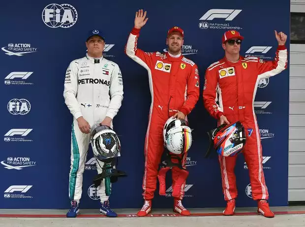 Valtteri Bottas, Sebastian Vettel, Kimi Räikkönen Titel-Bild zur News: Valtteri Bottas, Sebastian Vettel, Kimi Räikkönen