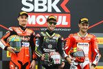 Chaz Davies, Jonathan Rea und Xavi Fores 