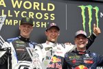 Johan Kristoffersson, Mattias Ekström und Sebastien Loeb 