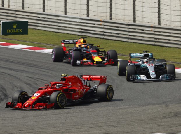 Titel-Bild zur News: Kimi Räikkönen, Lewis Hamilton, Daniel Ricciardo