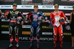 Alex Lowes, Jonathan Rea und Xavi Fores 