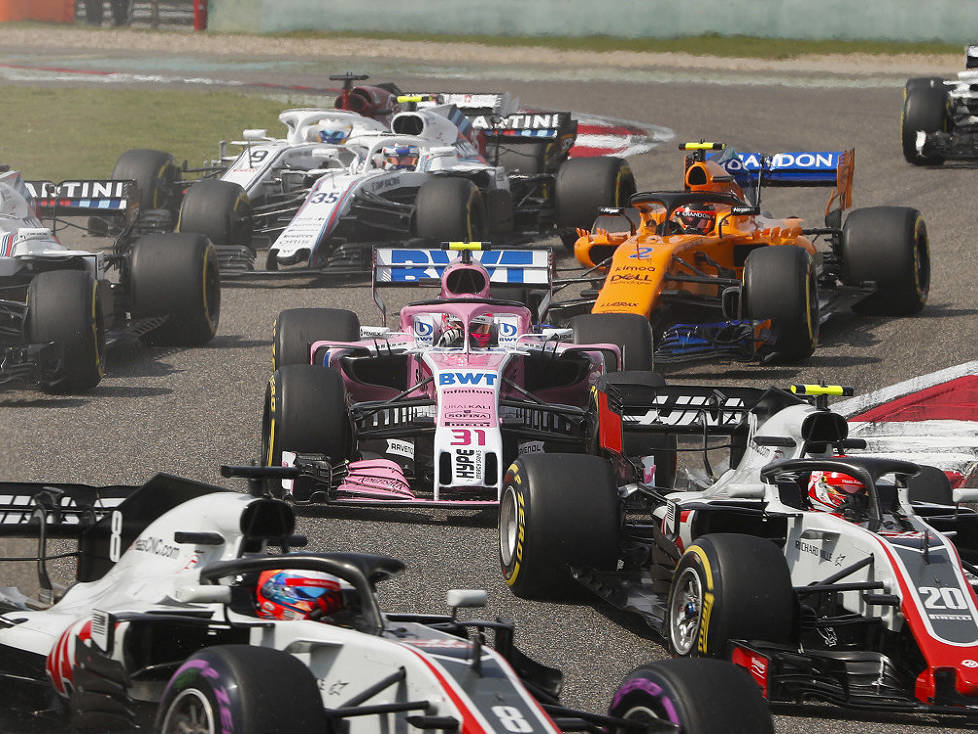 Romain Grosjean, Kevin Magnussen, Fernando Alonso, Esteban Ocon, Lance Stroll