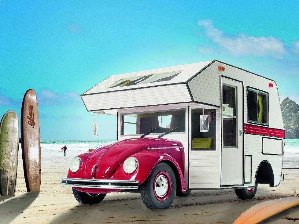 VW Käfer Motorhome von Schuco im Maßstab 1:18