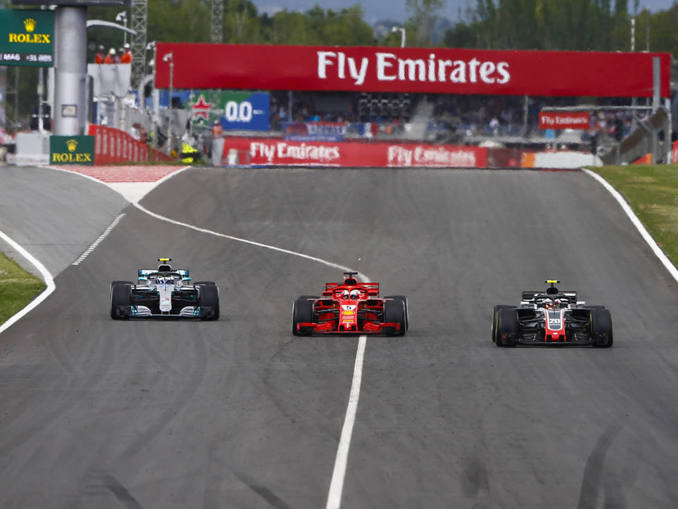 Kevin Magnussen, Sebastian Vettel, Valtteri Bottas