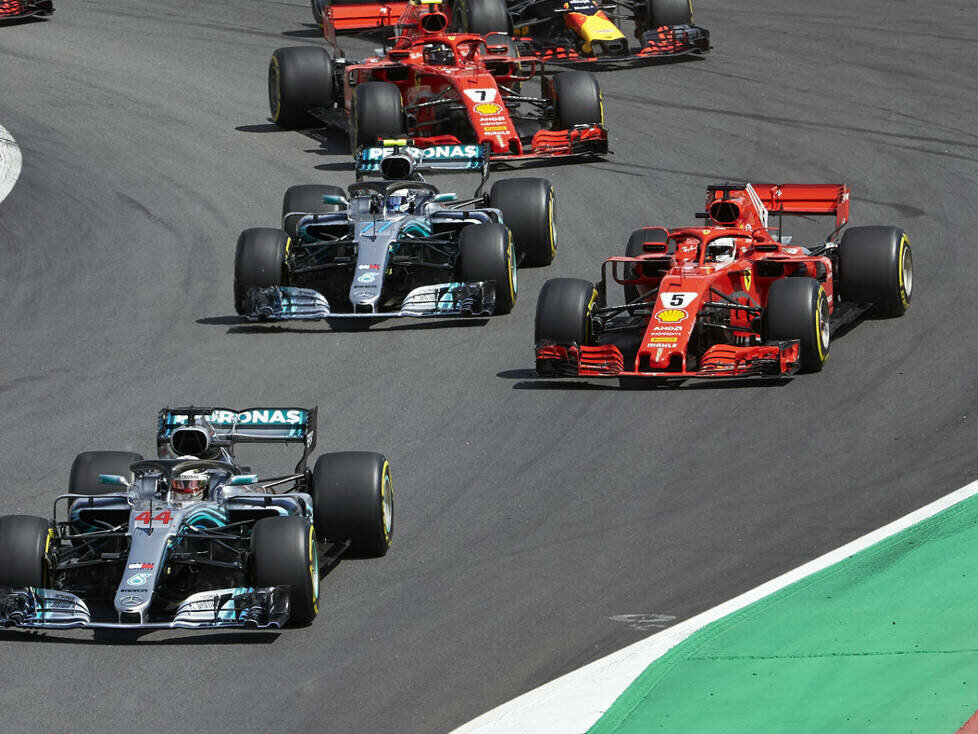 Lewis Hamilton, Sebastian Vettel, Valtteri Bottas, Kimi Räikkönen, Max Verstappen, Daniel Ricciardo