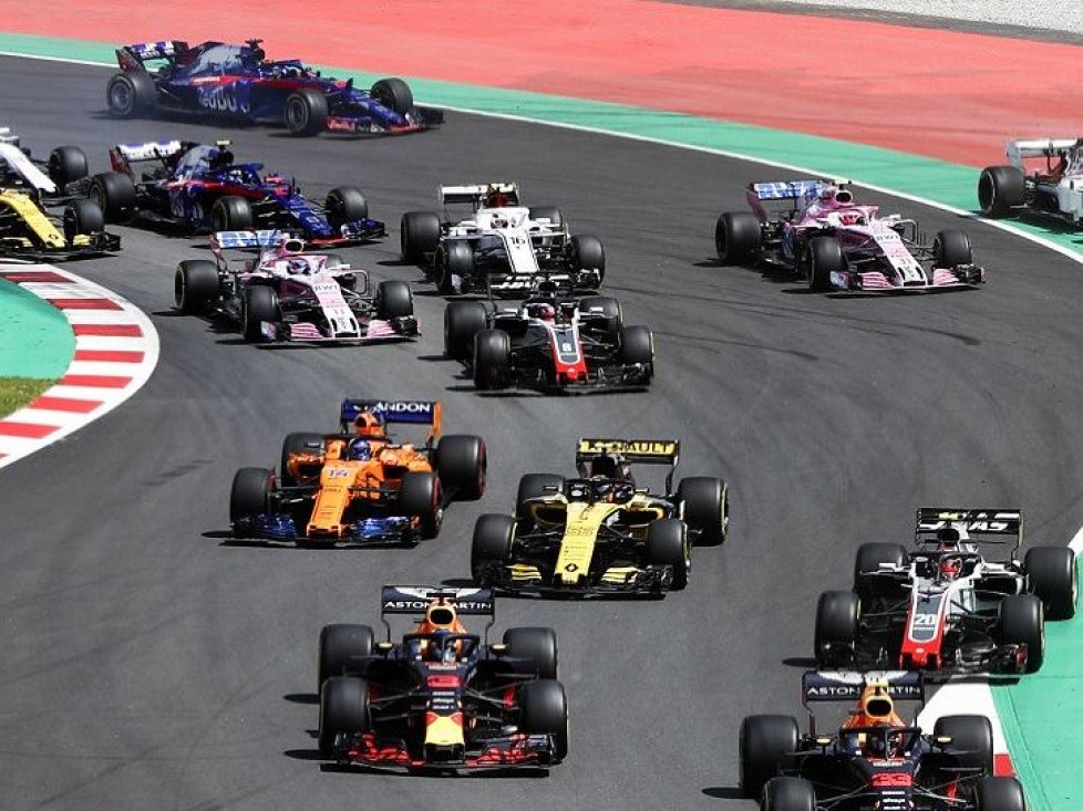 Kimi Räikkönen, Max Verstappen, Daniel Ricciardo, Kevin Magnussen, Carlos Sainz, Fernando Alonso, Stoffel Vandoorne