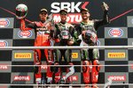 Jonathan Rea, Chaz Davies und Tom Sykes 