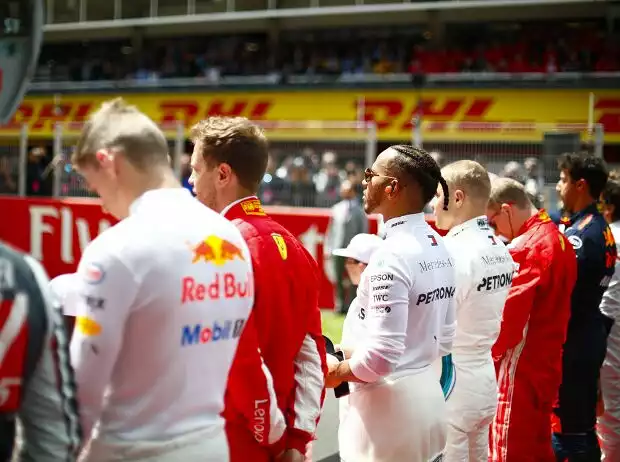 Titel-Bild zur News: Max Verstappen, Sebastian Vettel, Lewis Hamilton, Valtteri Bottas