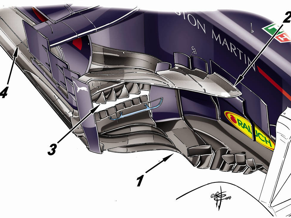 Seitenkasten des Red Bull RB14 (Barcelona-Update)