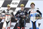 Xavi Vierge (Intact GP), Francesco Bagnaia (VR46) und Lorenzo Baldassarri (Pons) 