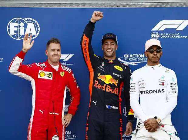 Daniel Ricciardo, Sebastian Vettel, Lewis Hamilton Titel-Bild zur News: Daniel Ricciardo, Sebastian Vettel, Lewis Hamilton