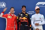 Sebastian Vettel (Ferrari), Daniel Ricciardo (Red Bull) und Lewis Hamilton (Mercedes) 