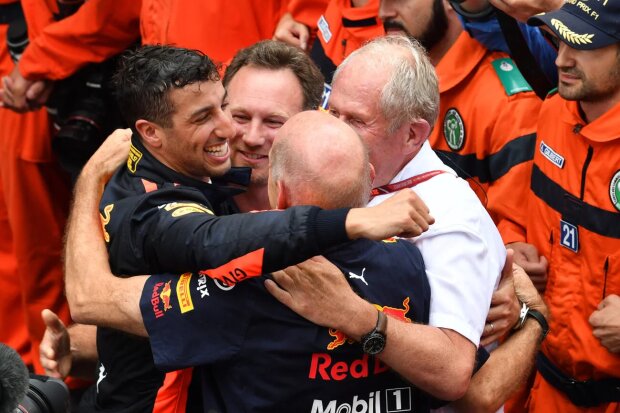 Daniel Ricciardo Christian Horner Adrian Newey Helmut Marko Red Bull Aston Martin Red Bull Racing F1CIP CIP Moto3 ~Daniel Ricciardo (Red Bull), Christian Horner, Adrian Newey und Helmut Marko ~ 