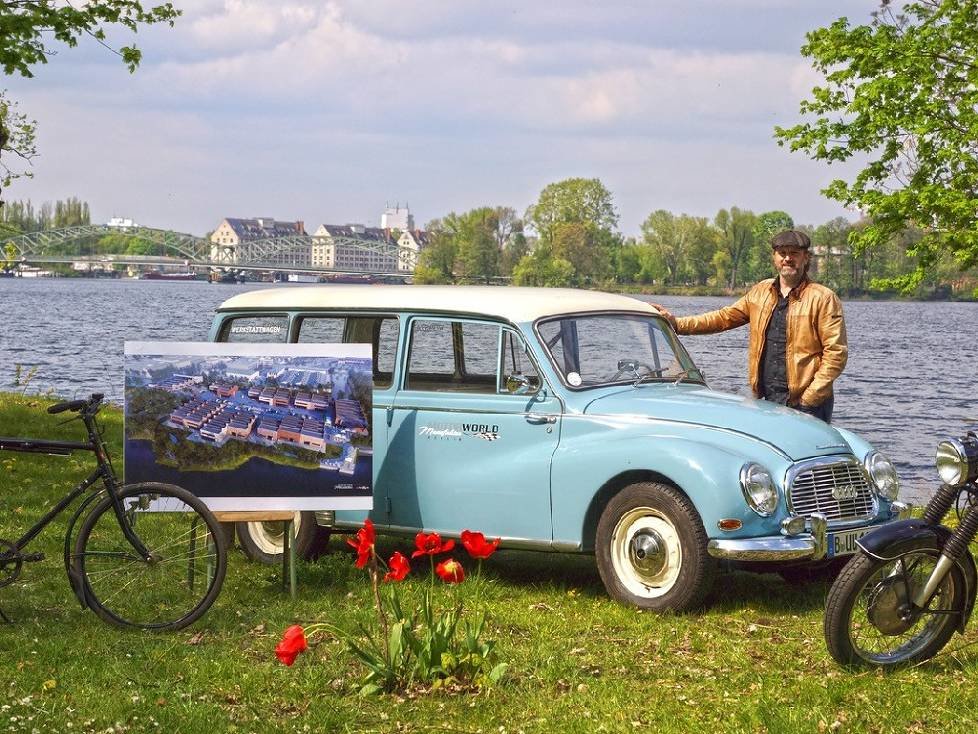 Baubeginn an der alten Härterei der Motorworld Manufaktur Berlin