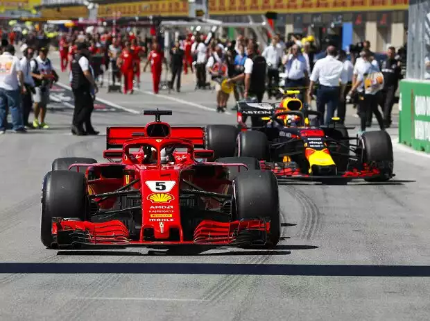Titel-Bild zur News: Sebastian Vettel, Max Verstappen