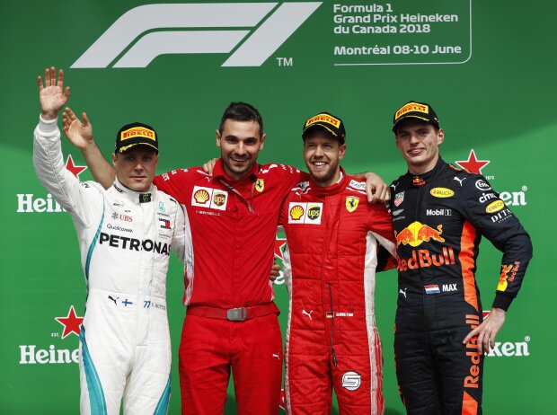 Titel-Bild zur News: Sebastian Vettel, Valtteri Bottas, Max Verstappen