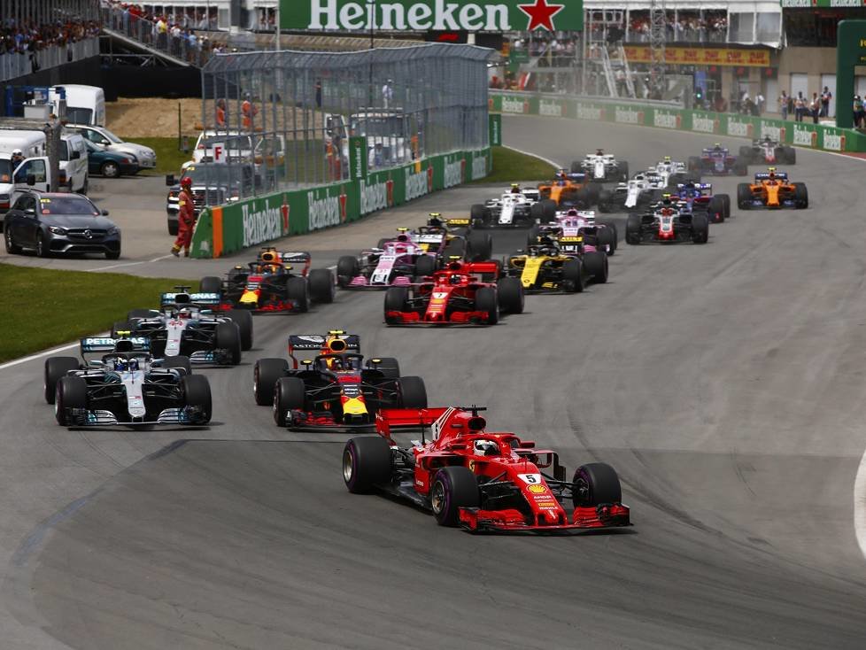 Sebastian Vettel, Max Verstappen, Lewis Hamilton, Kimi Räikkönen, Daniel Ricciardo